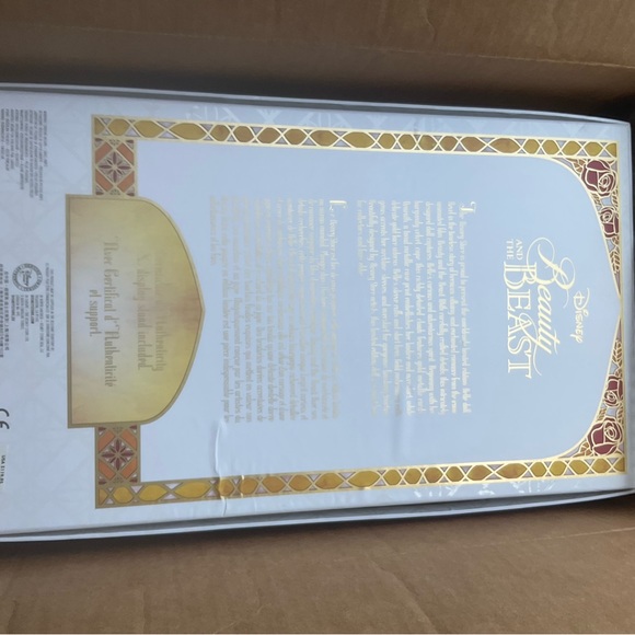 DISNEY BEAUTY AND THE BEAST   RETIRED  ’WINTER BELLE ‘’DOLL tiny damage box back - Picture 4 of 7